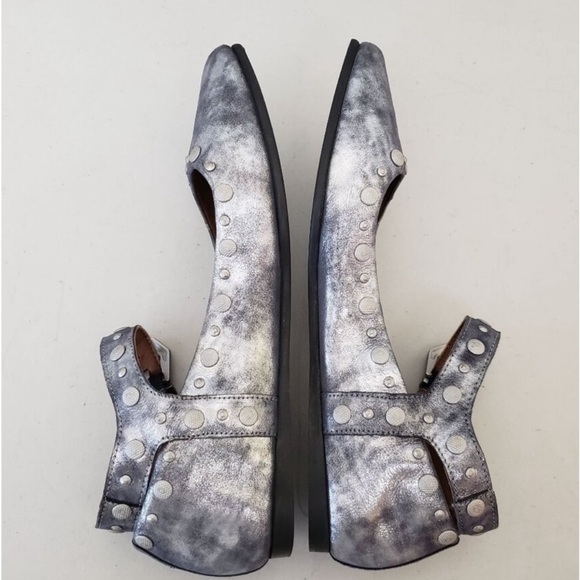 Free People Mystic Mary Jane Flats - Size 8.5 - Silver Distress - NWOT - Picture 4 of 9